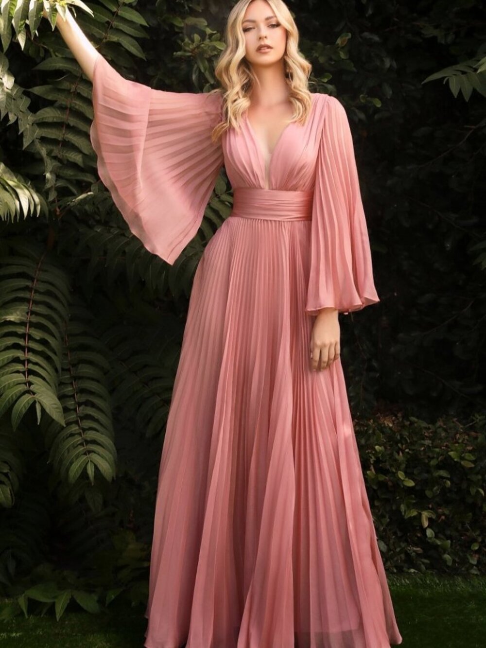 NEW ROSE GOLD Evening Gown Floor Length Formal Elegant Stunning CD242